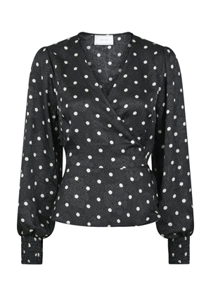 Merry retro dot bluse Sort Neo Noir 